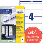 Avery Zweckform Ordnerrückenetikett ultragrip schmal/kurz 38 x 192 mm (B x H)