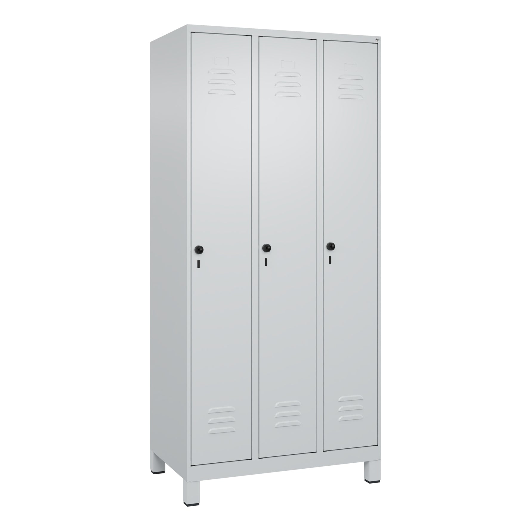 C+P Kleiderspind Classic PLUS mit Standfuß 900 x 1.950 x 500 mm (B x H x T) lichtgrau