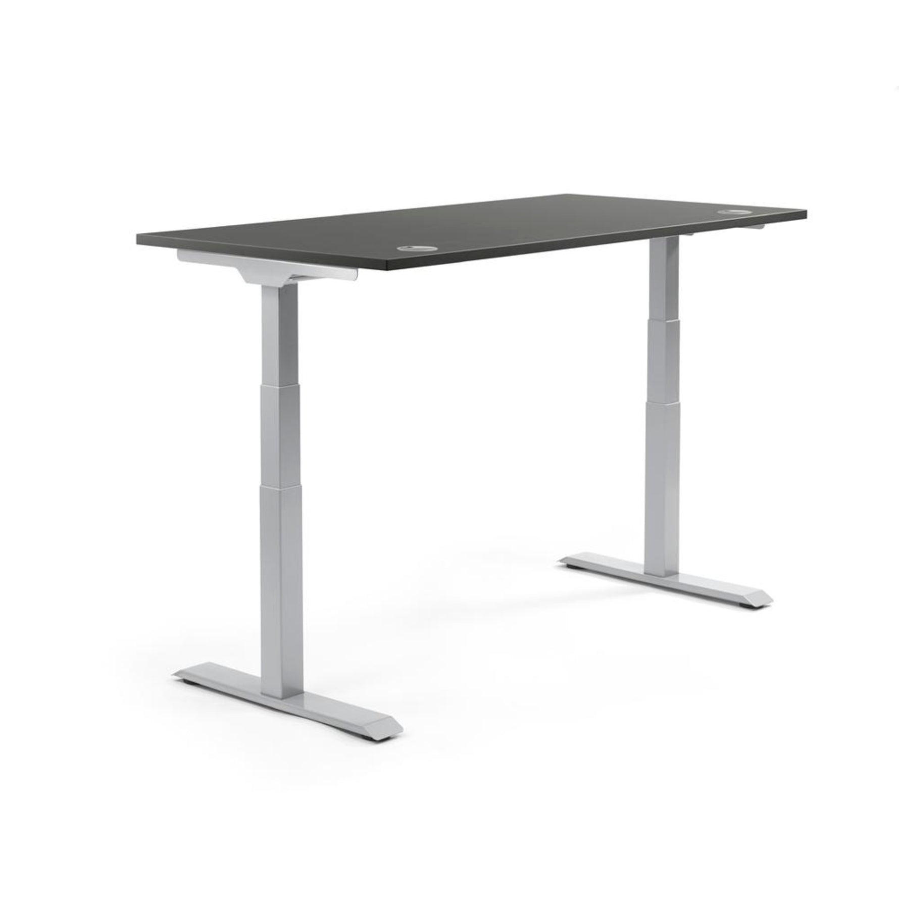 Schreibtisch FLEX MODUL 2.000 x 605-1.255 x 800 mm (B x H x T) alusilber
