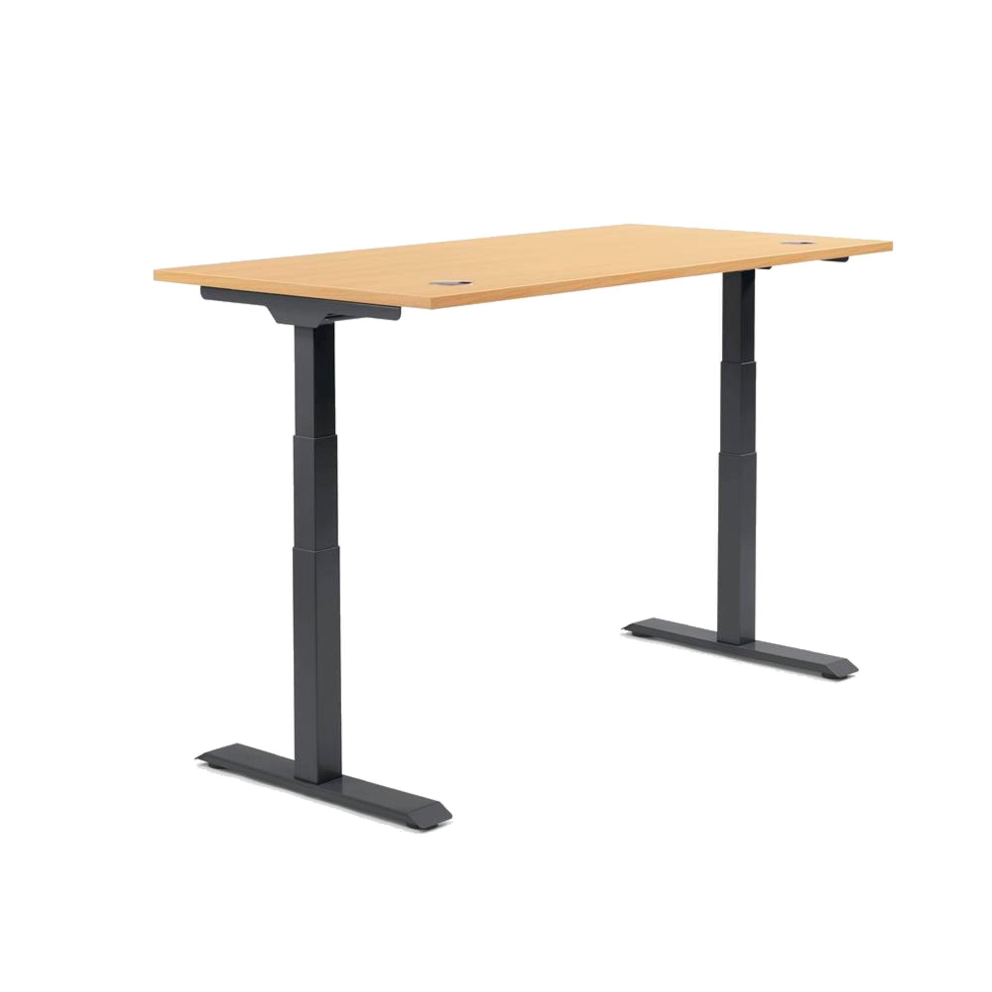 Schreibtisch FLEX MODUL 2.000 x 605-1.255 x 800 mm (B x H x T) schwarz