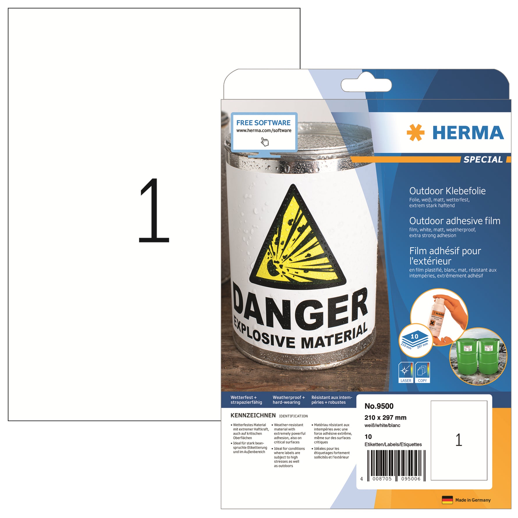 HERMA Folienetikett SPECIAL 210 x 297 mm (B x H)