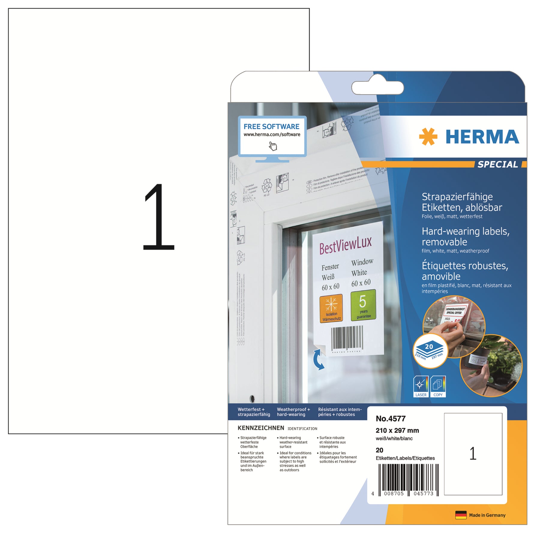 HERMA Folienetikett SPECIAL 210 x 297 mm (B x H)