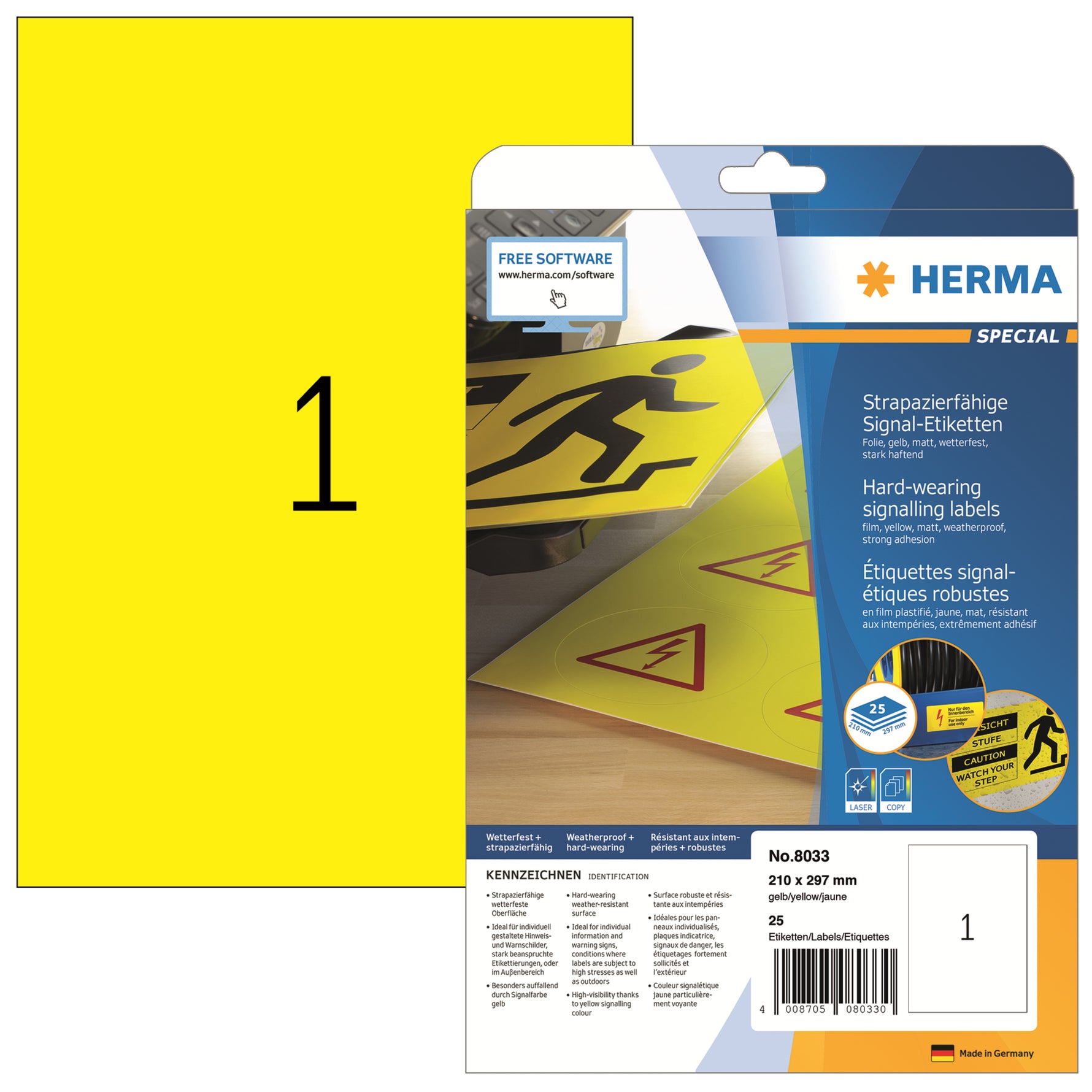 HERMA Folienetikett 210 x 297 mm (B x H)