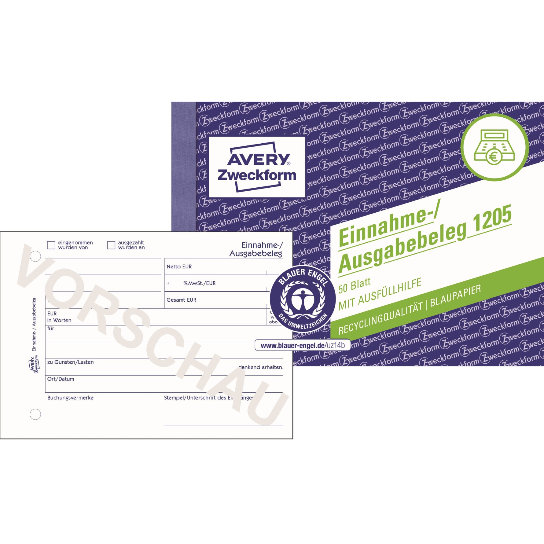 Avery Zweckform Einnahme-/Ausgabebeleg 1205