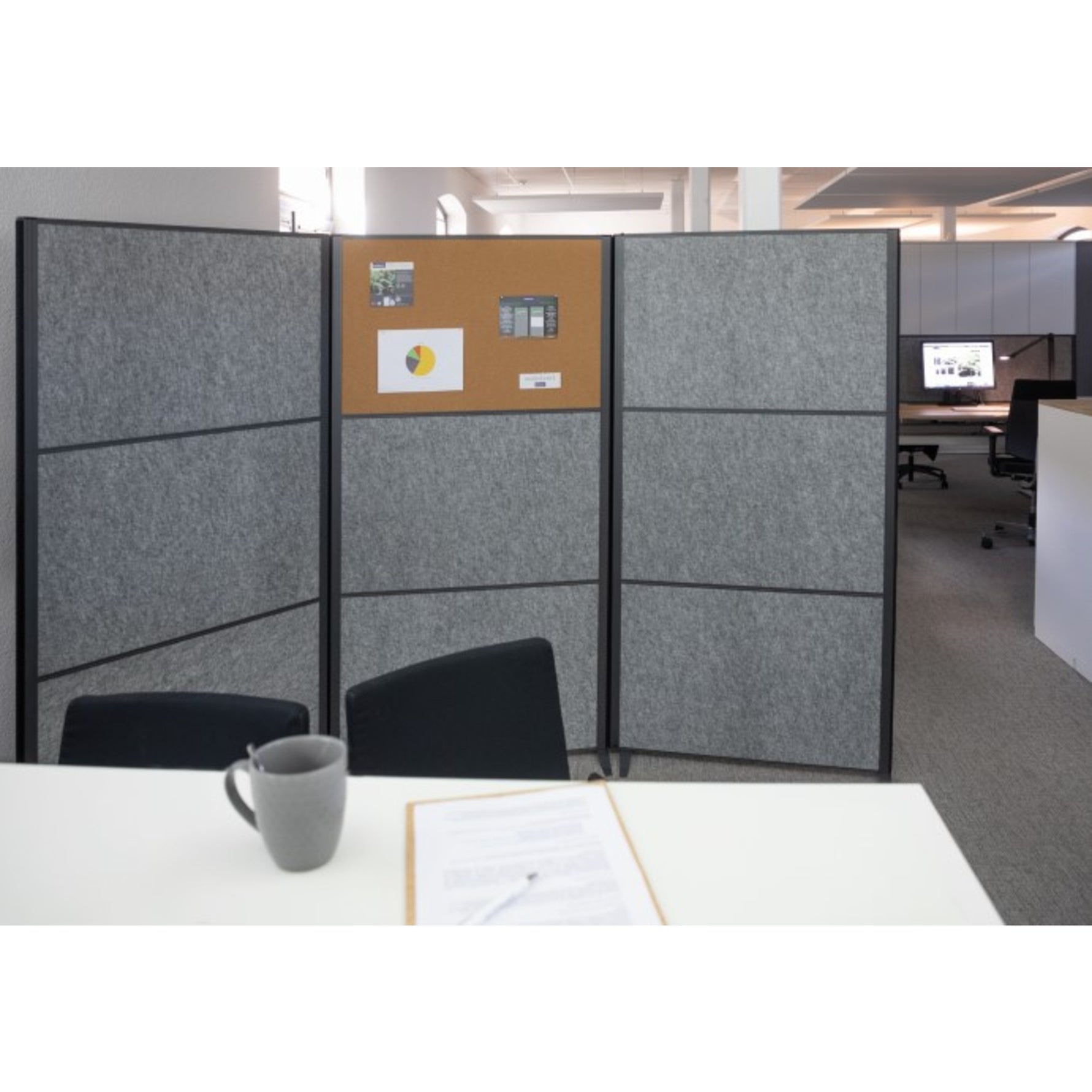 MAUL Stellwand MAULconnecto 3 x Akustikwand dunkelgrau anthrazit