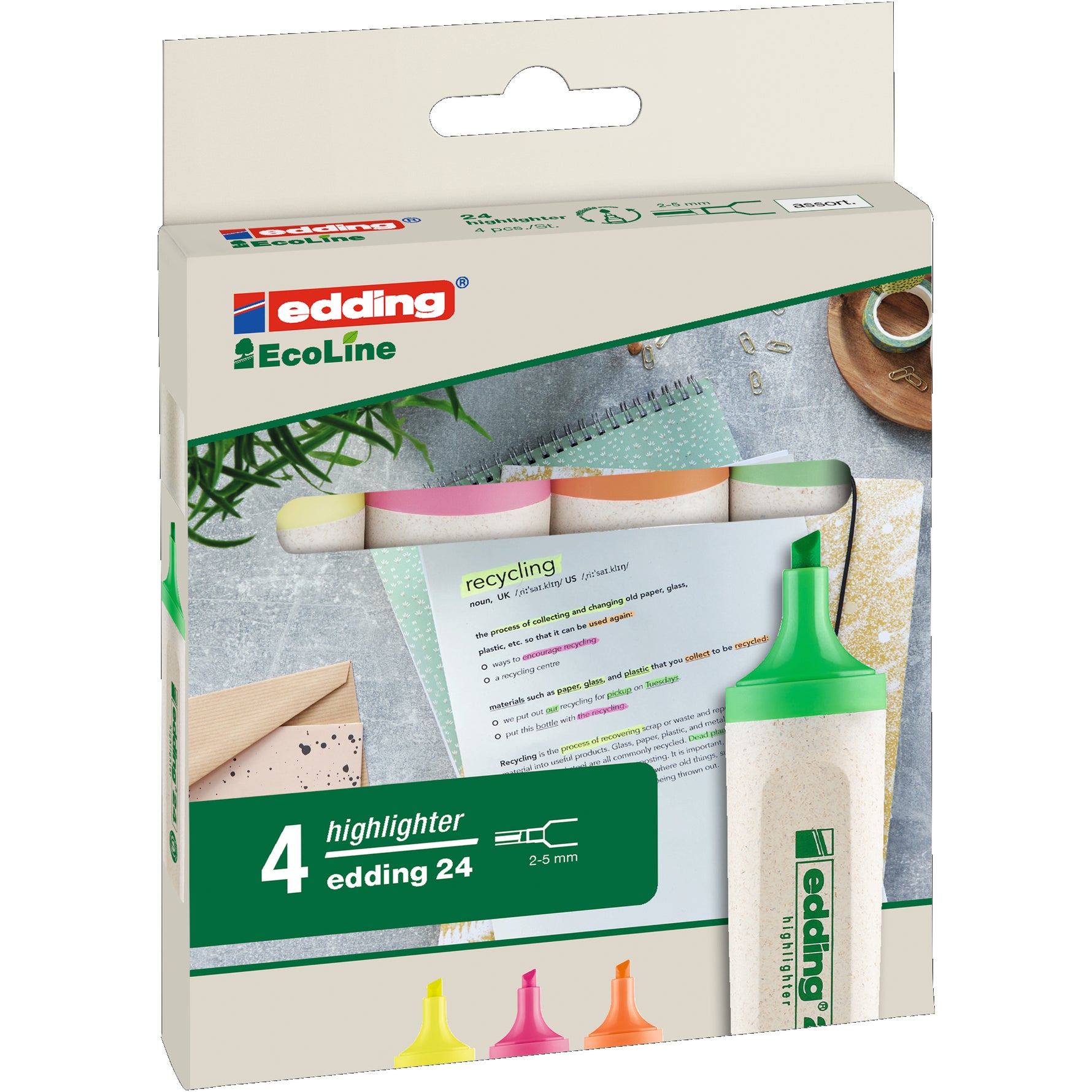 edding Textmarker Highlighter 24 EcoLine 4 St./Pack.