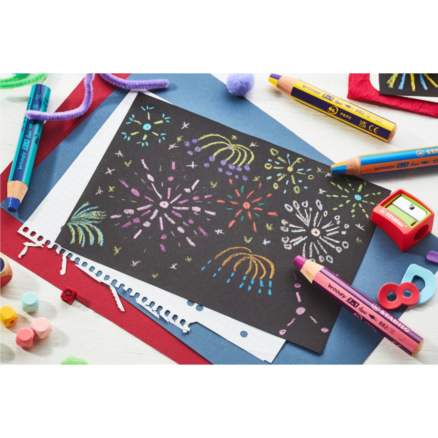 STABILO® Buntstift woody 3 in 1 duo inkl. Spitzer 5 St./Pack.