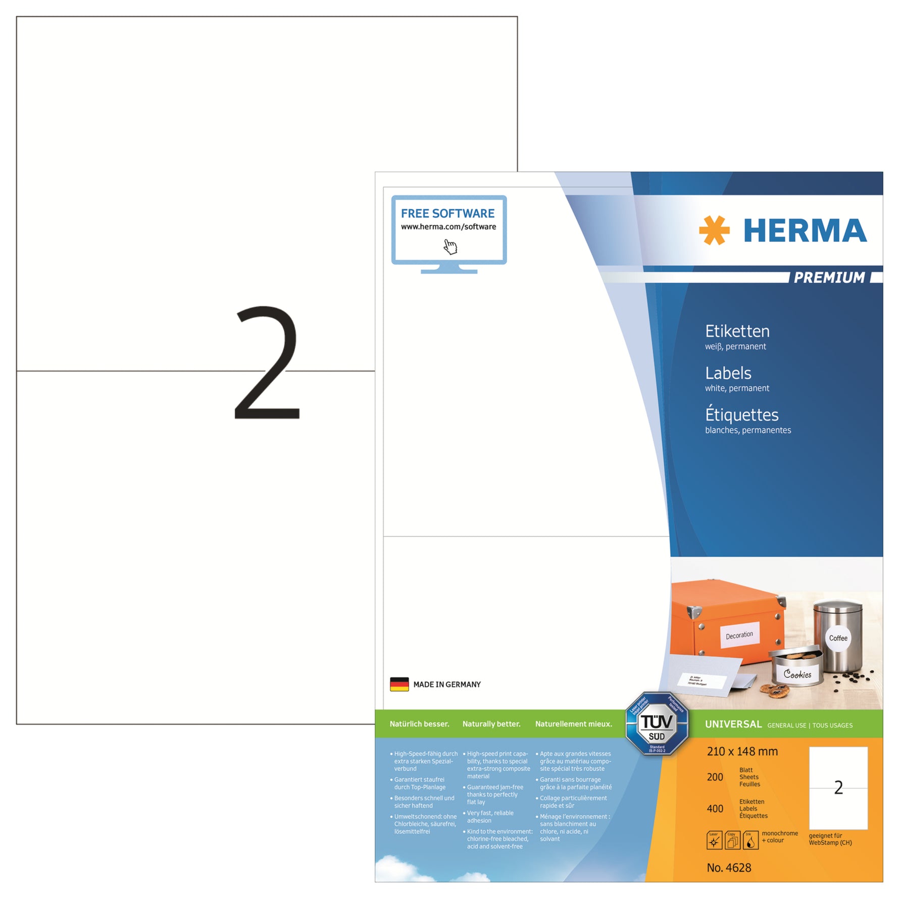 HERMA Universaletikett PREMIUM 210 x 148 mm (B x H)