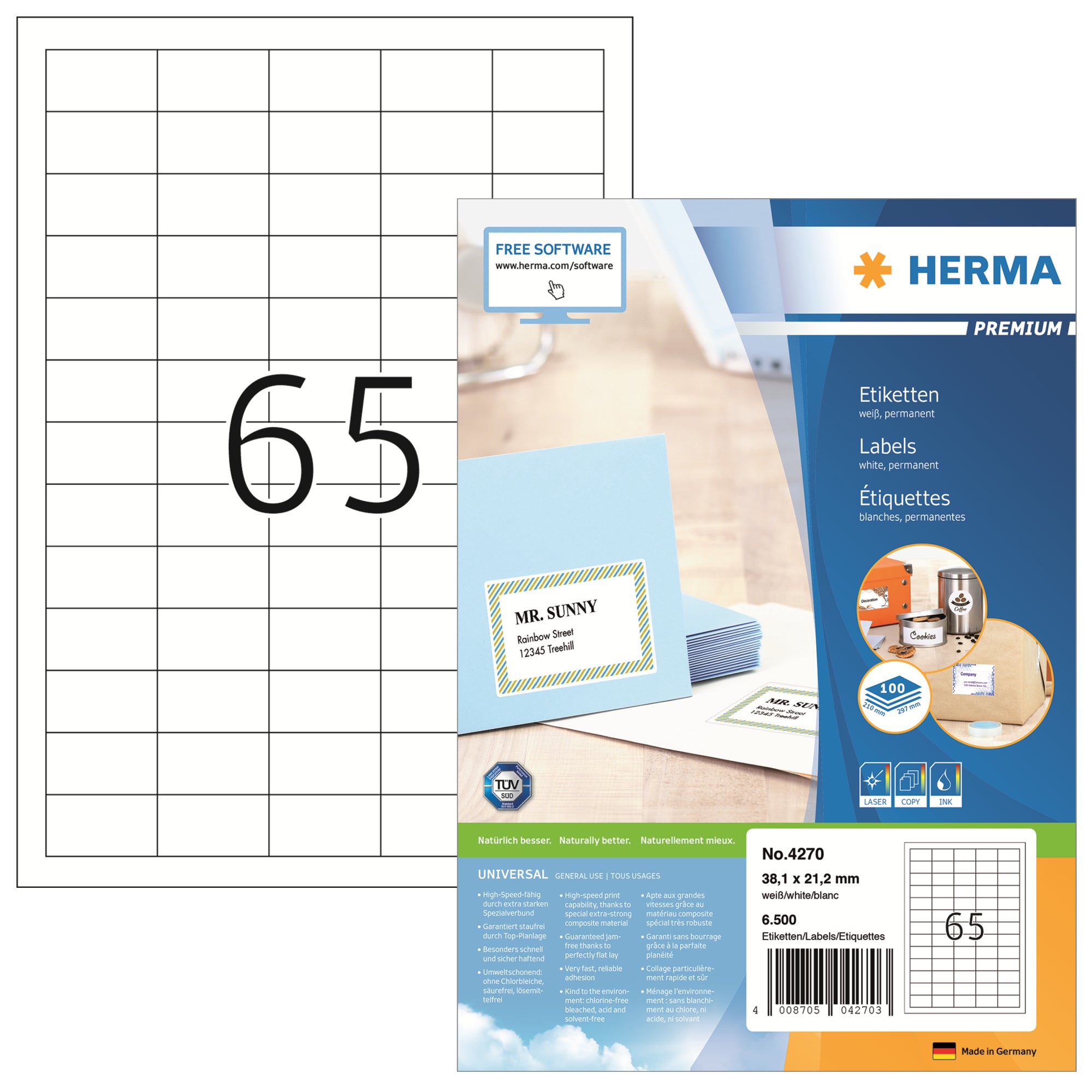 HERMA Universaletikett PREMIUM 38,1 x 21,2 mm (B x H)