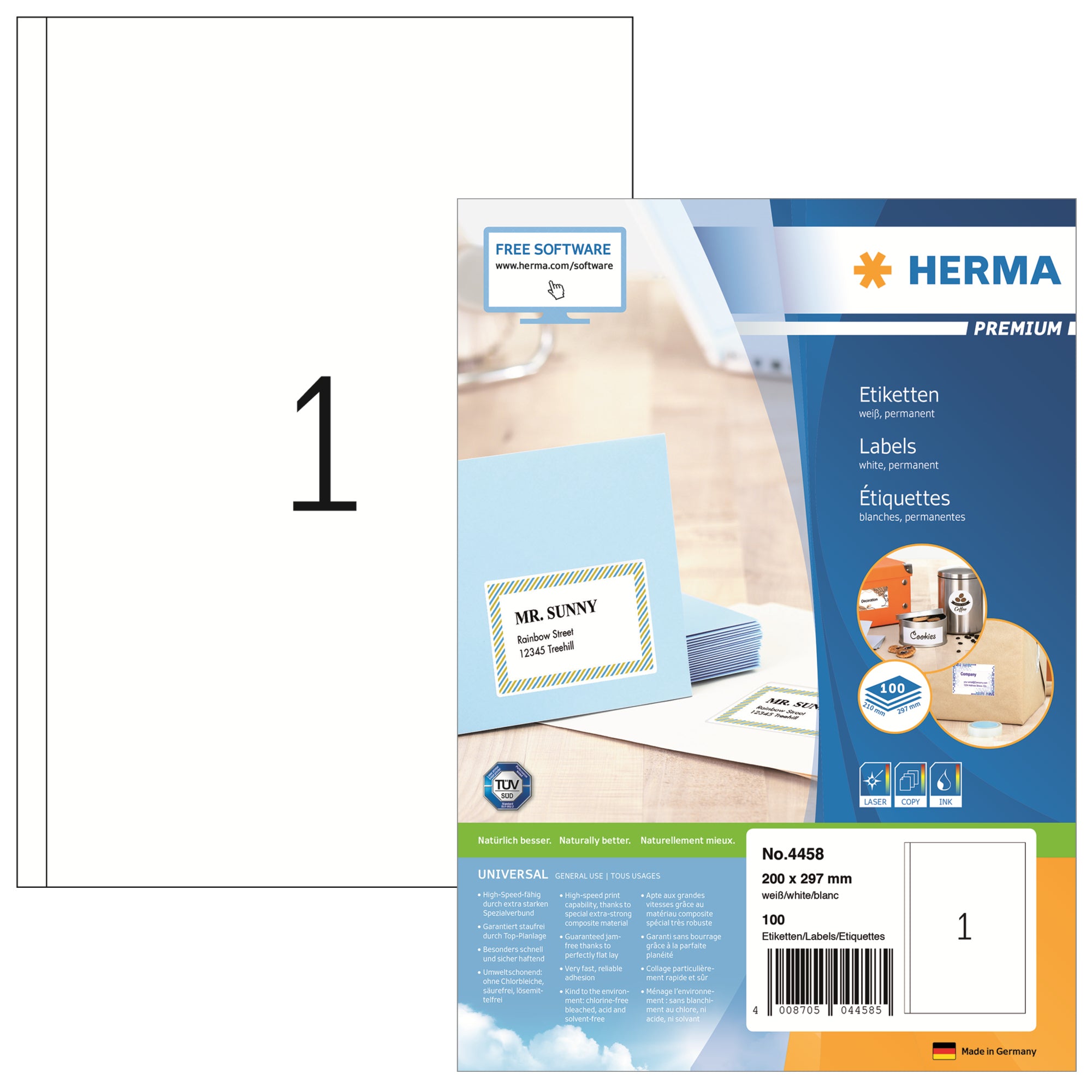 HERMA Universaletikett PREMIUM 200 x 297 mm (B x H)