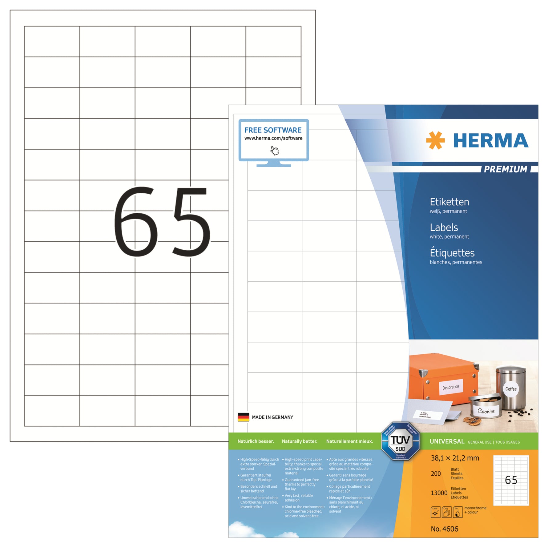 HERMA Universaletikett PREMIUM 38,1 x 21,2 mm (B x H)