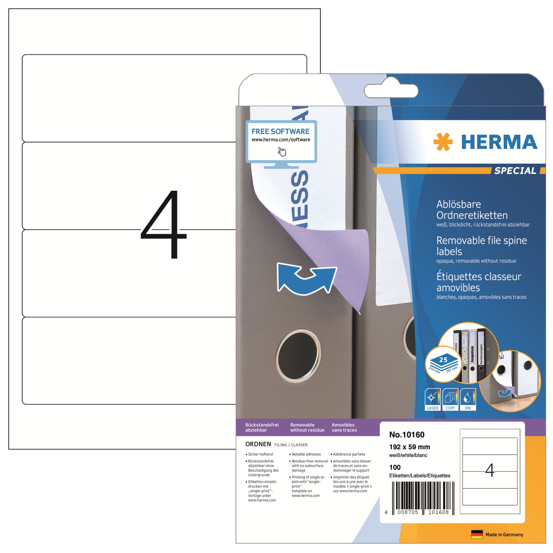 HERMA Ordnerrückenetikett