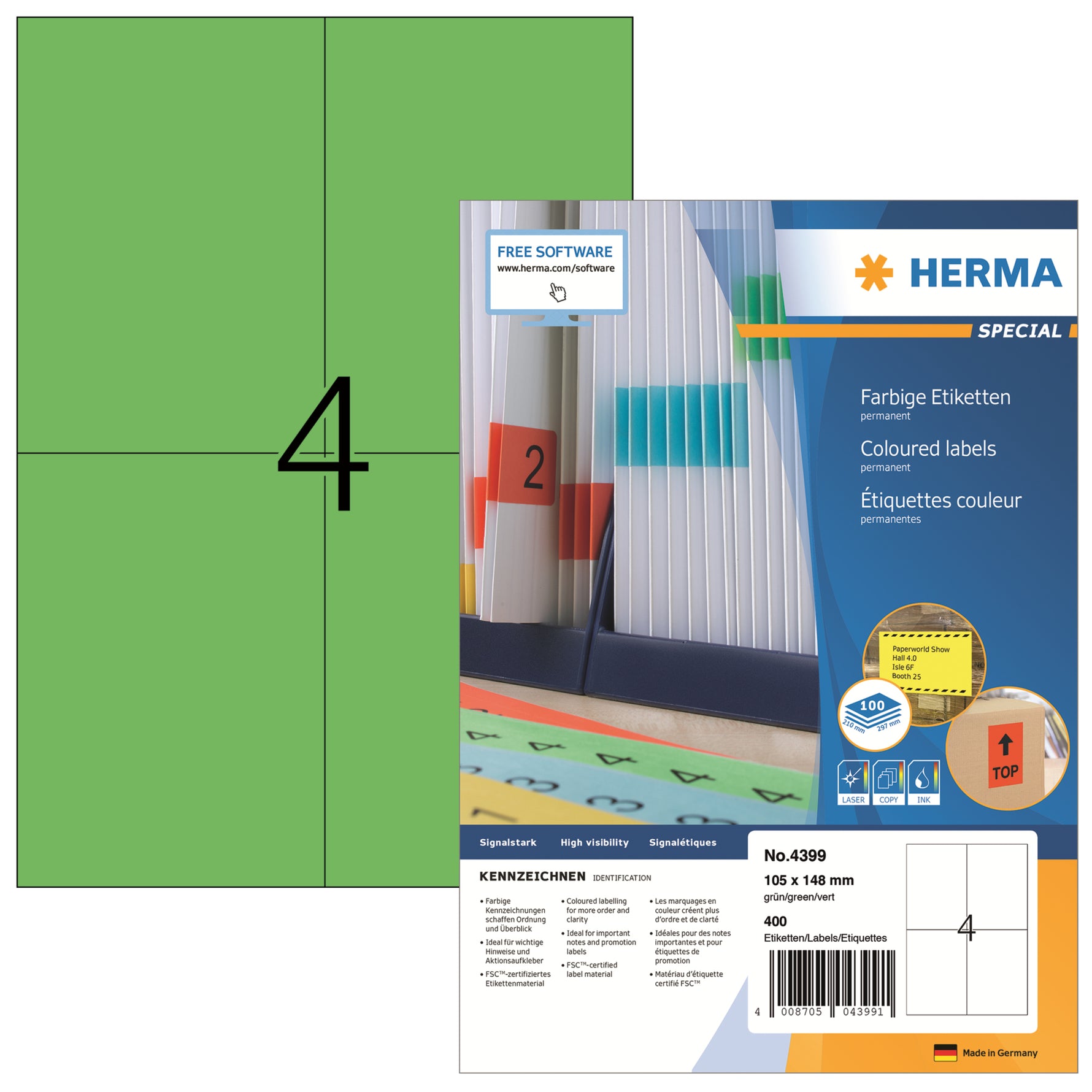 HERMA Universaletikett 105 x 148 mm (B x H)