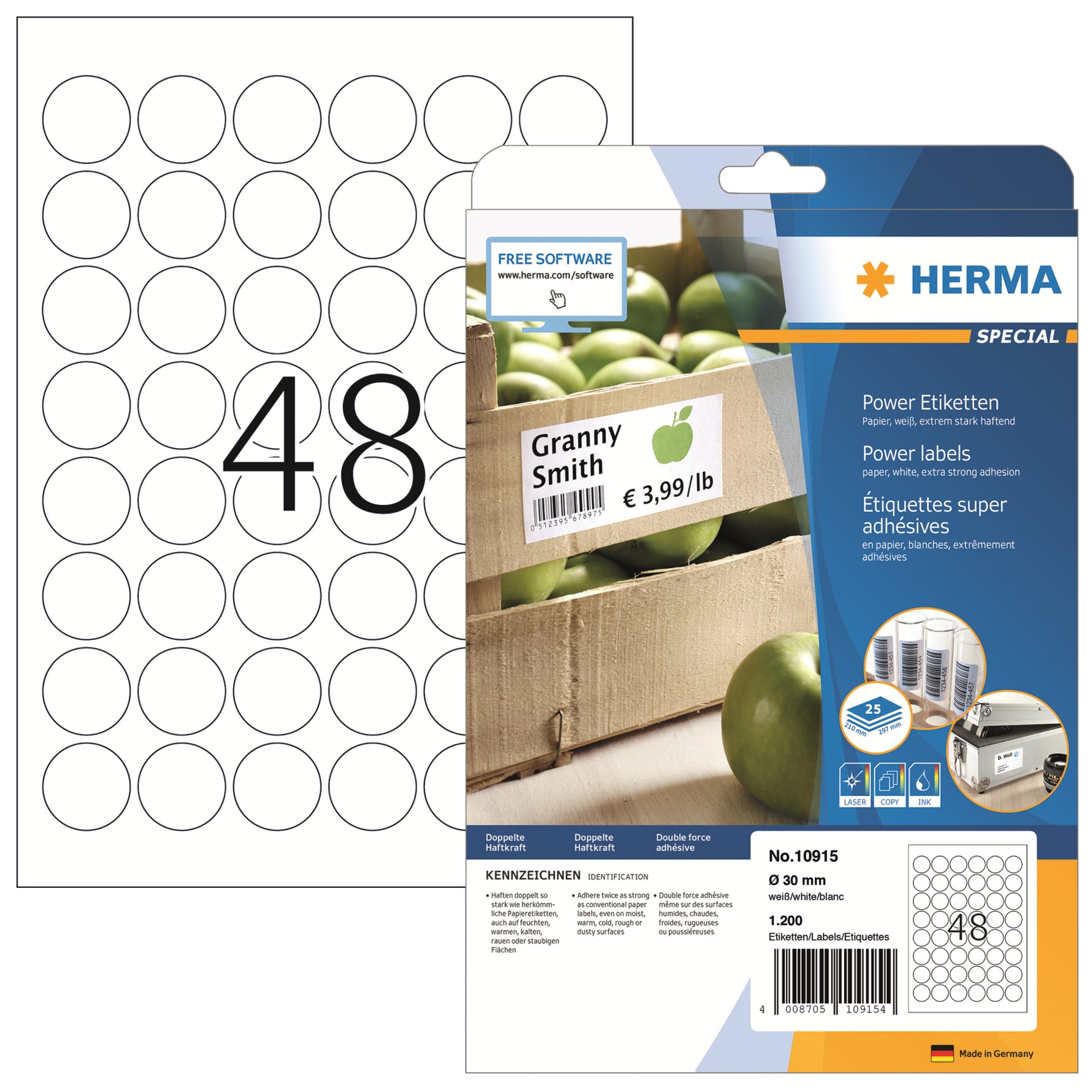 HERMA Haftetikett Power 30 mm