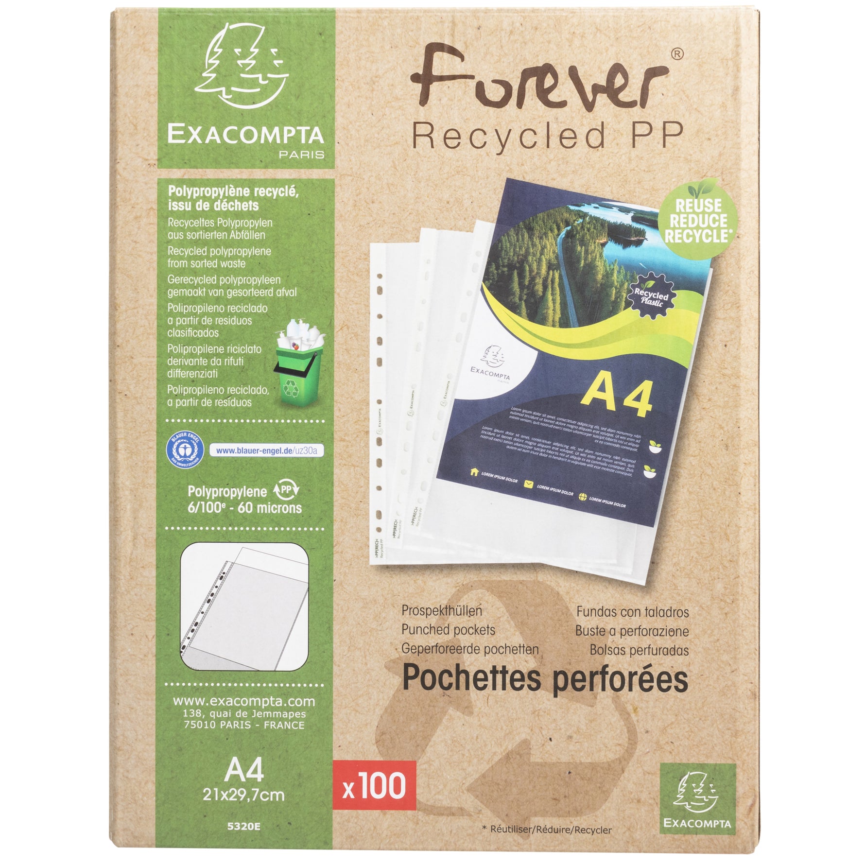 Exacompta Prospekthülle Forever® DIN A4 100 St./Pack.