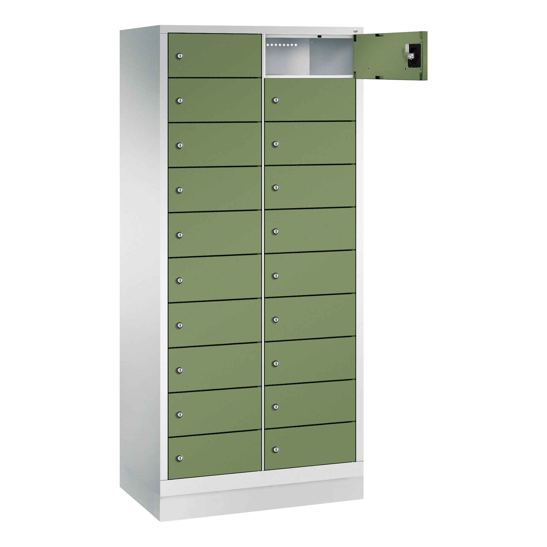 C+P Schließfachschrank Evolo48 mit Sockel 2 x 10 Fächer