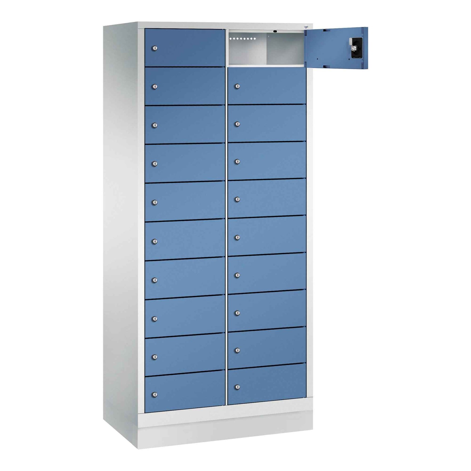 C+P Schließfachschrank Evolo48 mit Sockel 2 x 10 Fächer