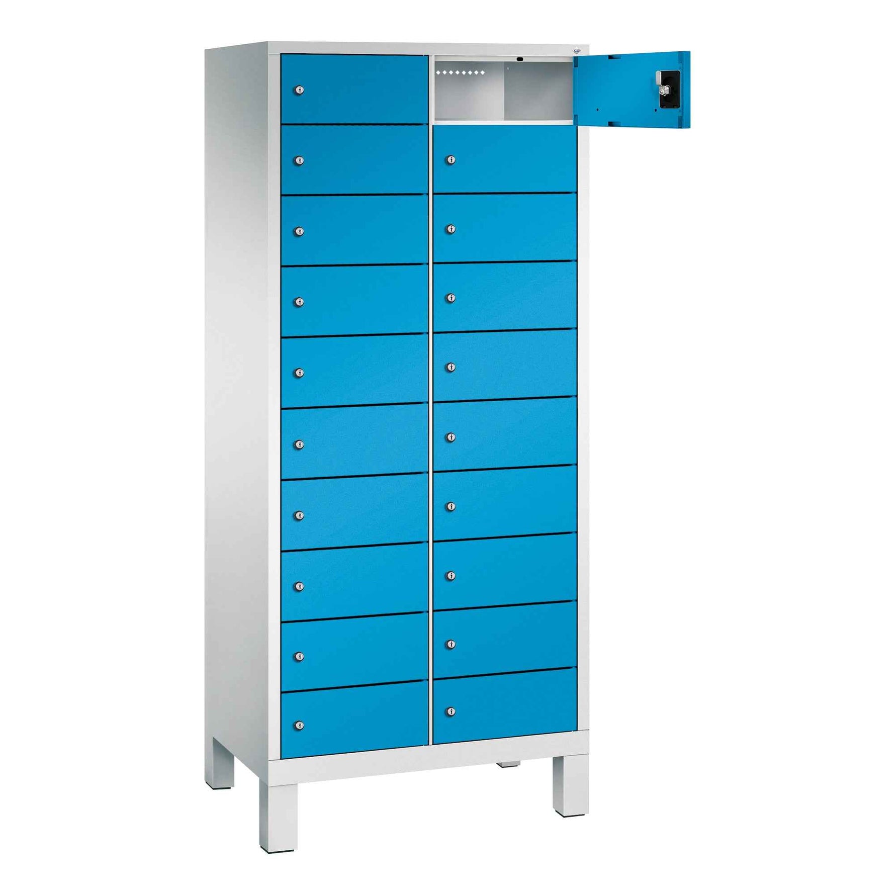 C+P Schließfachschrank Evolo48 mit Standfuß 2 x 10 Fächer