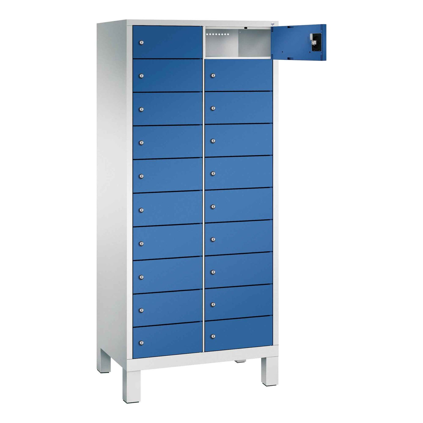 C+P Schließfachschrank Evolo48 mit Standfuß 2 x 10 Fächer