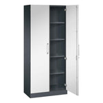 C+P Flügeltürenschrank Asisto 1.200 x 1.980 x 435 mm (B x H x T) schwarzgrau