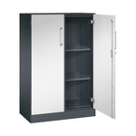 C+P Flügeltürenschrank Asisto 800 x 1.310 x 435 mm (B x H x T) schwarzgrau