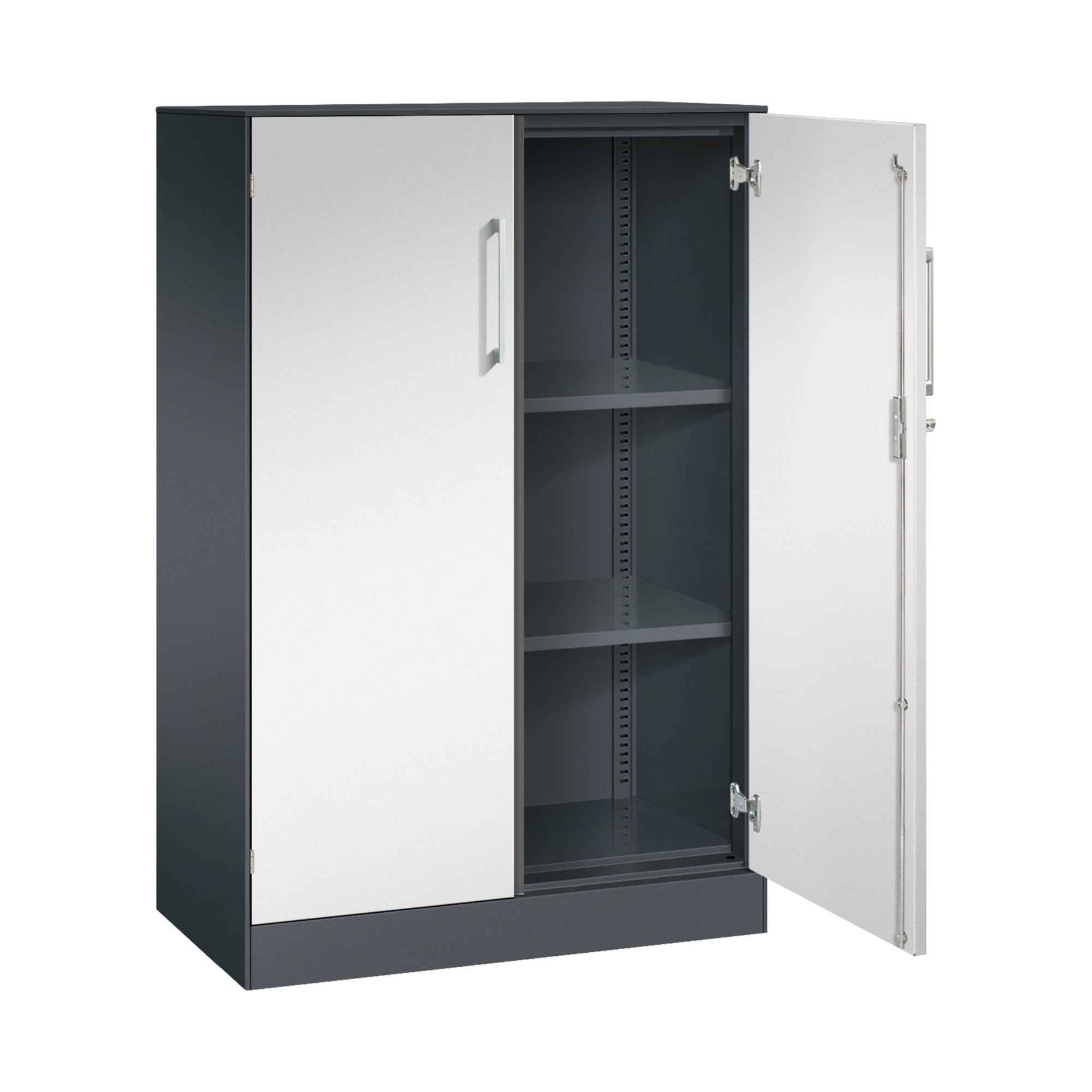 C+P Flügeltürenschrank Asisto 800 x 1.310 x 435 mm (B x H x T) schwarzgrau