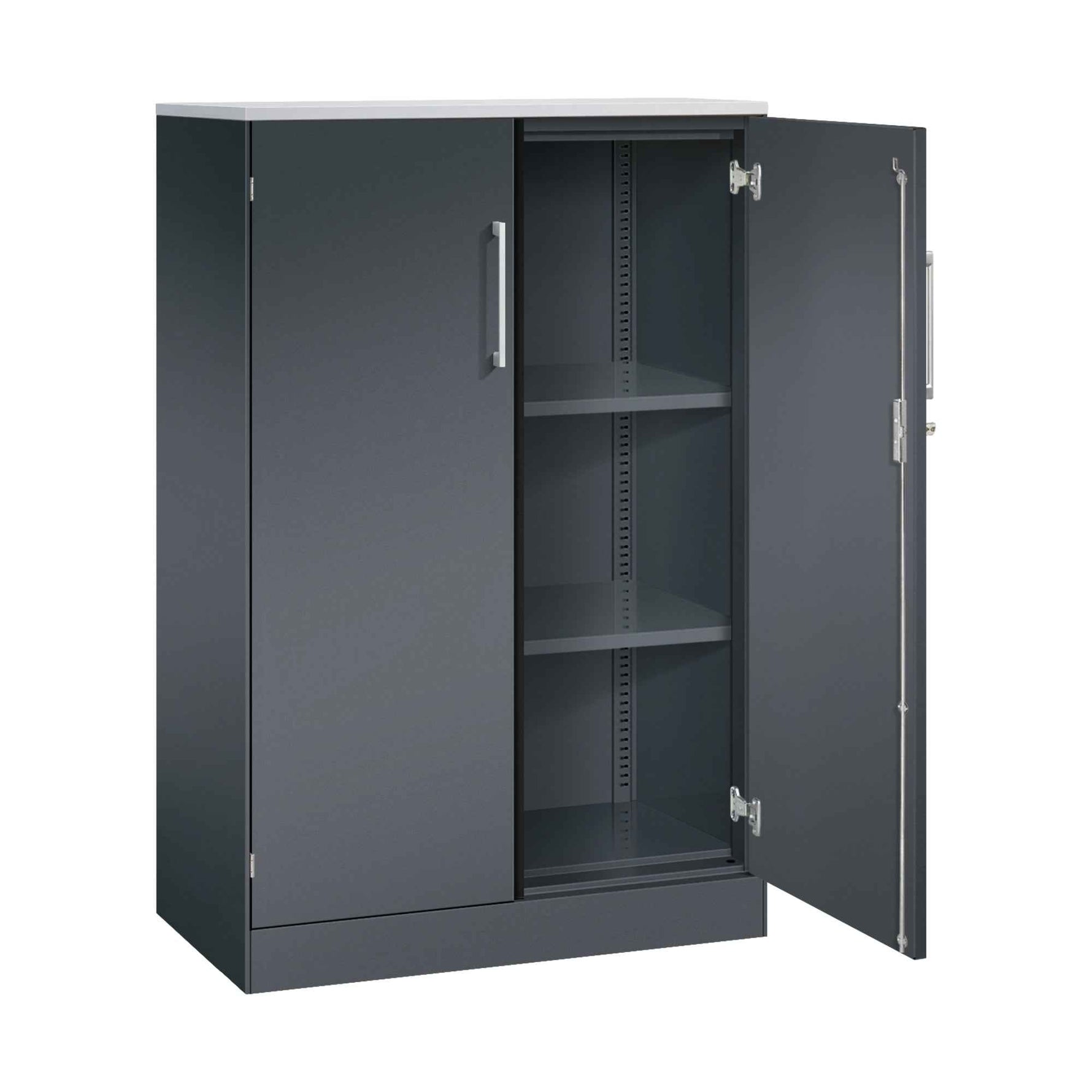 C+P Flügeltürenschrank Asisto 800 x 1.310 x 435 mm (B x H x T) schwarzgrau