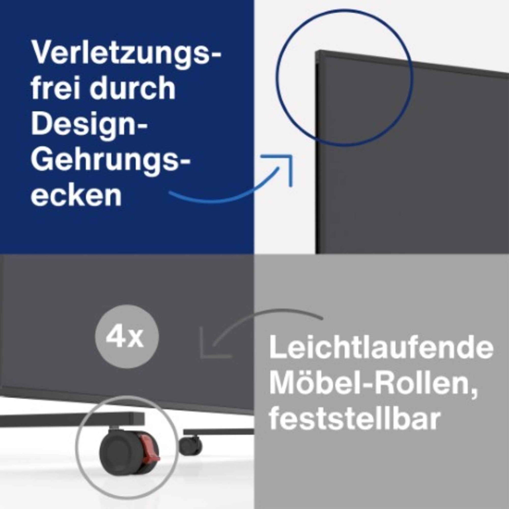 magnetoplan® Moderationstafel Design VarioPin schwarz, pulverbeschichtet