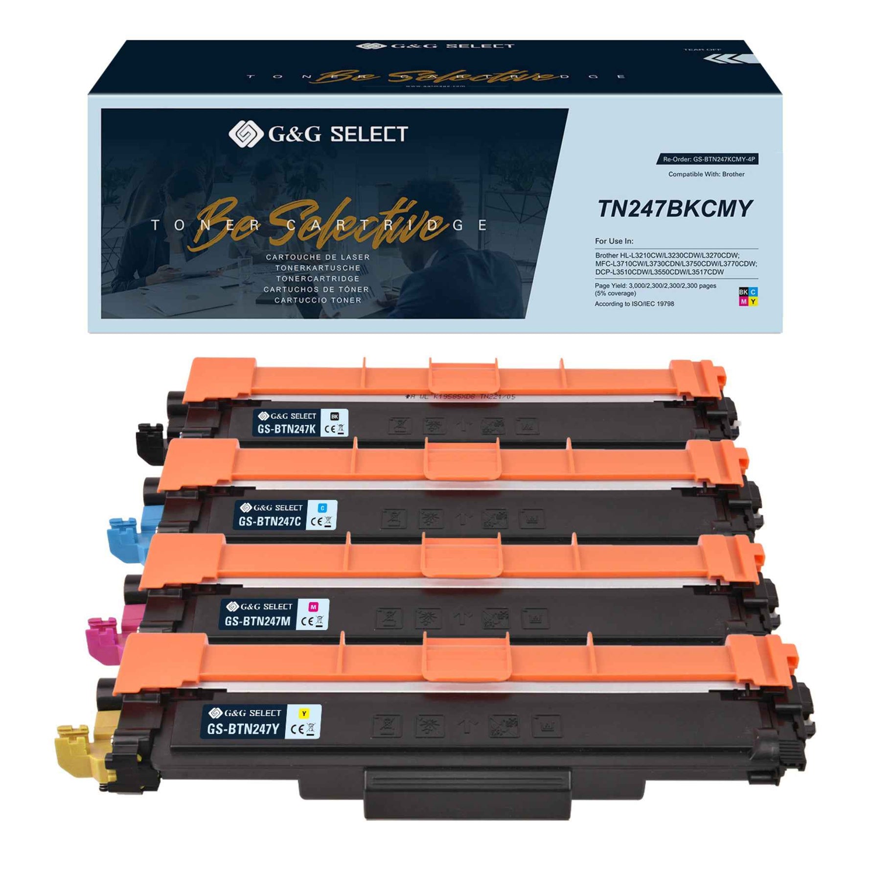 G&G Toner Kompatibel mit Brother TN-247 schwarz, cyan, magenta, gelb