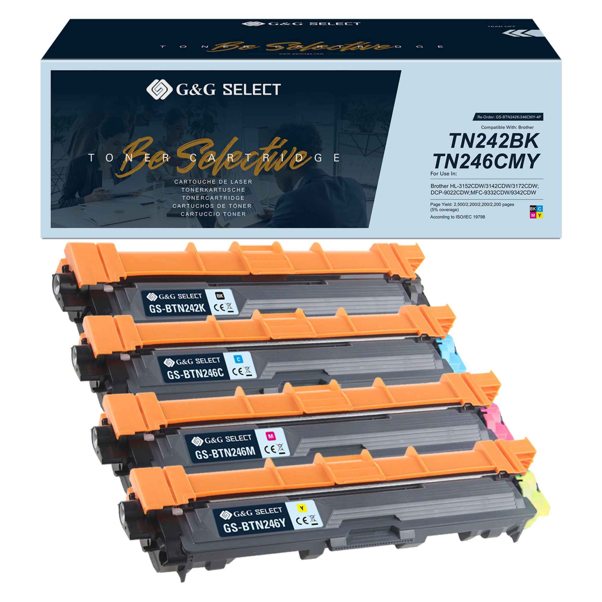 G&G Toner Kompatibel mit Brother TN-242/TN-246 schwarz, cyan, magenta, gelb