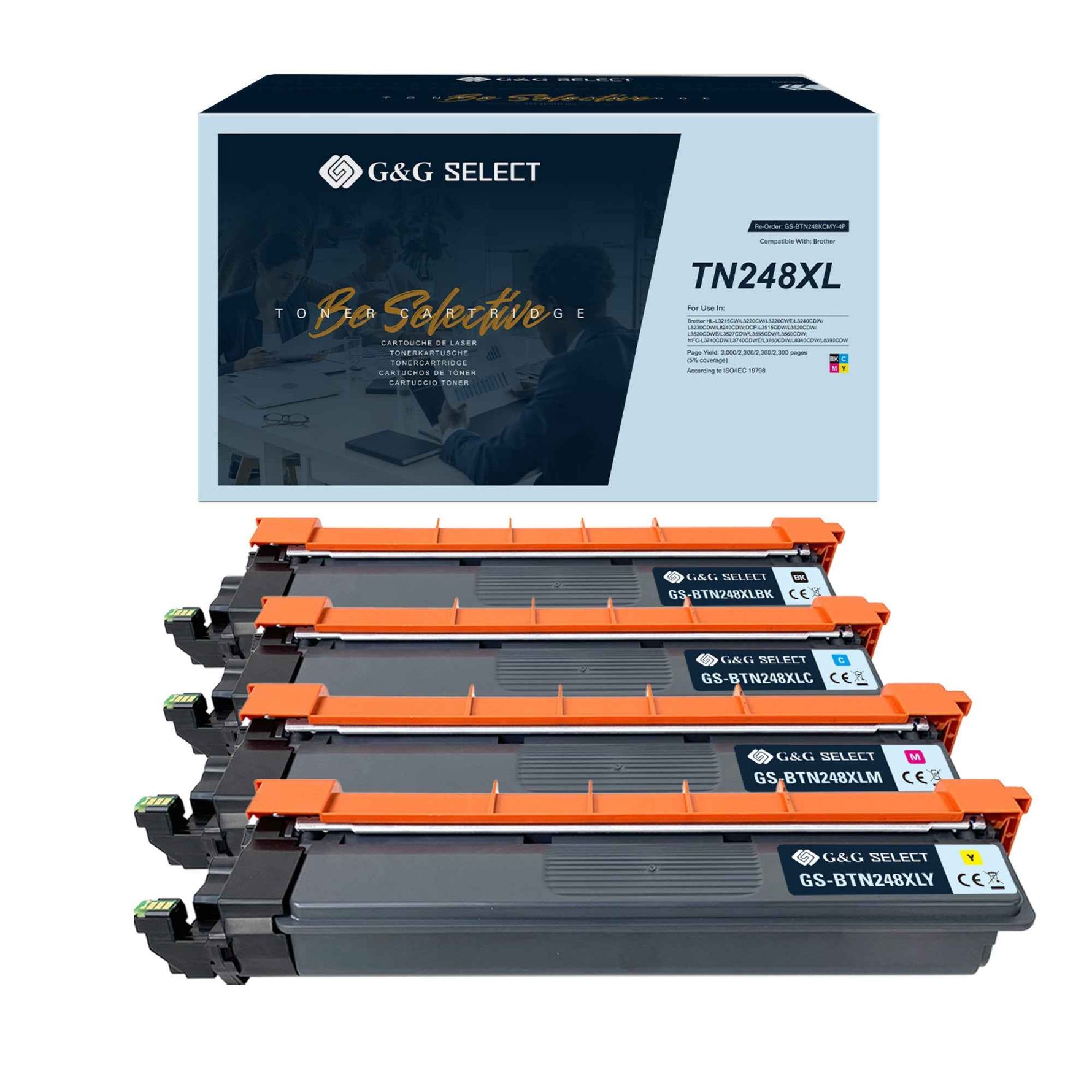 G&G Toner Kompatibel mit Brother TN-248XL schwarz, cyan, magenta, gelb