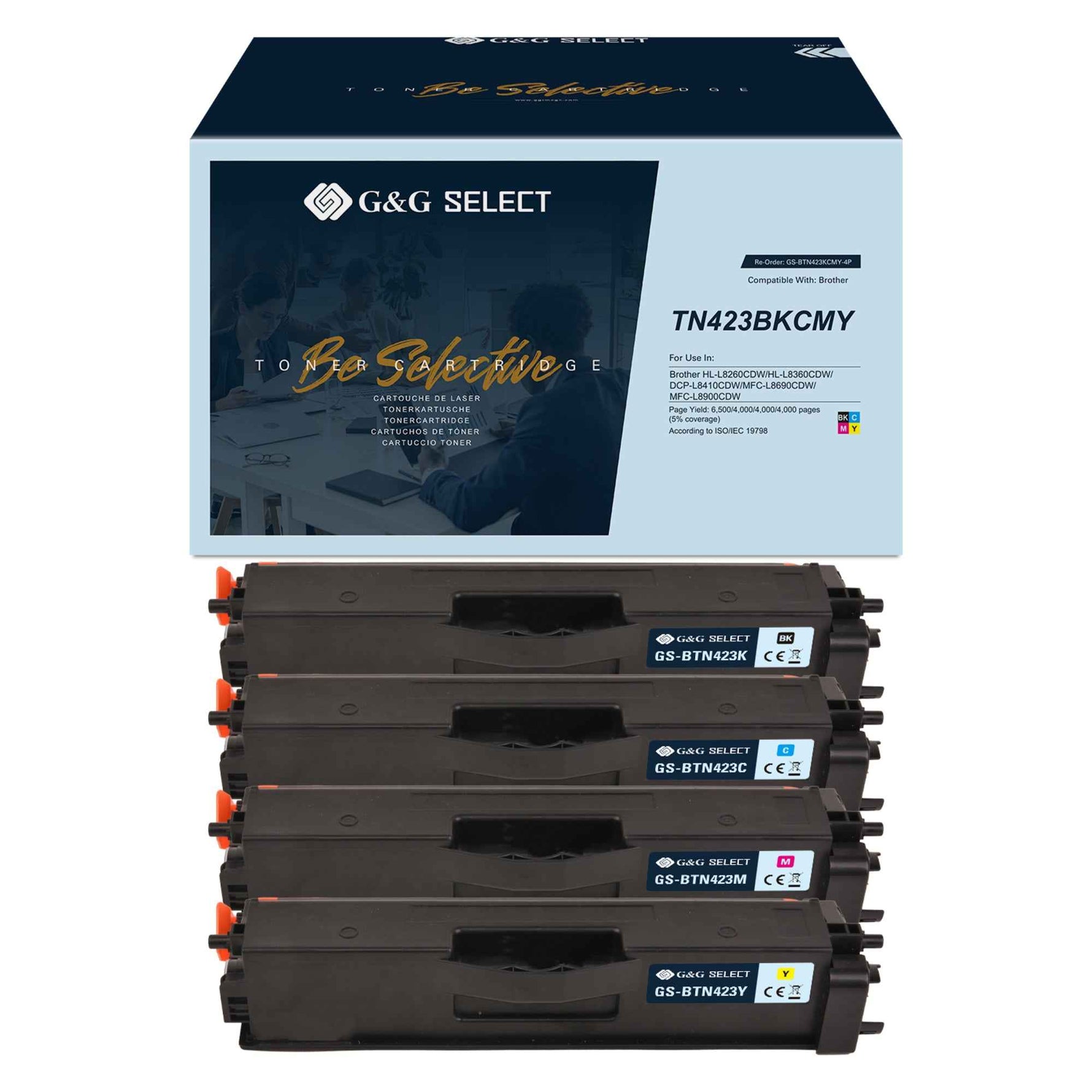 G&G Toner Kompatibel mit Brother TN-423 schwarz, cyan, magenta, gelb