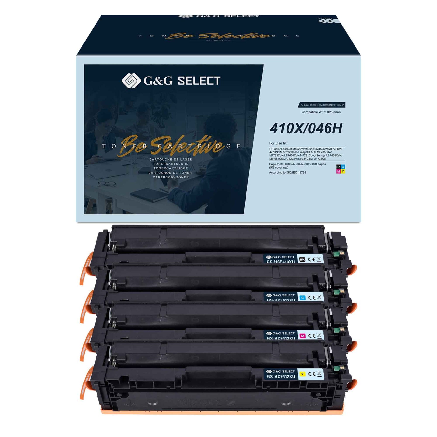G&G Toner Kompatibel mit HP 410X schwarz, cyan, magenta, gelb