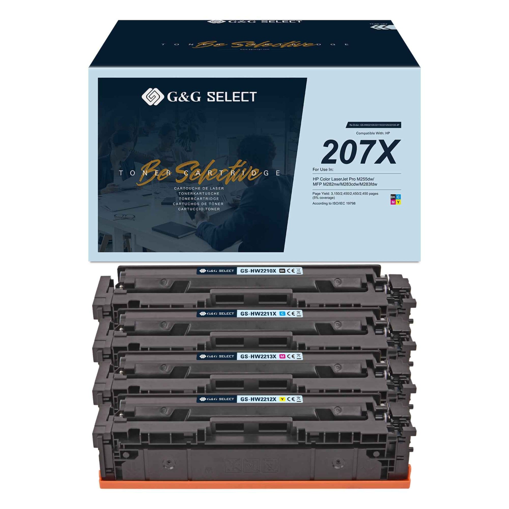 G&G Toner Kompatibel mit HP 207X schwarz, cyan, magenta, gelb