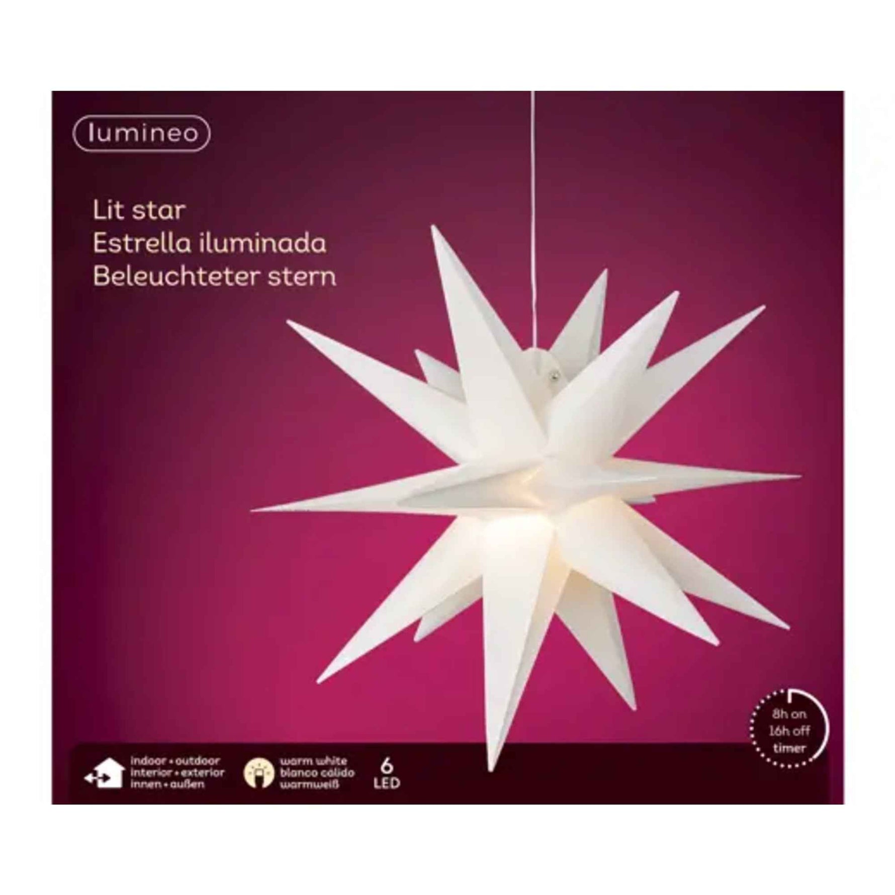 LUMINEO Lichtfigur Stern 60 x 60 cm (Ø x H)