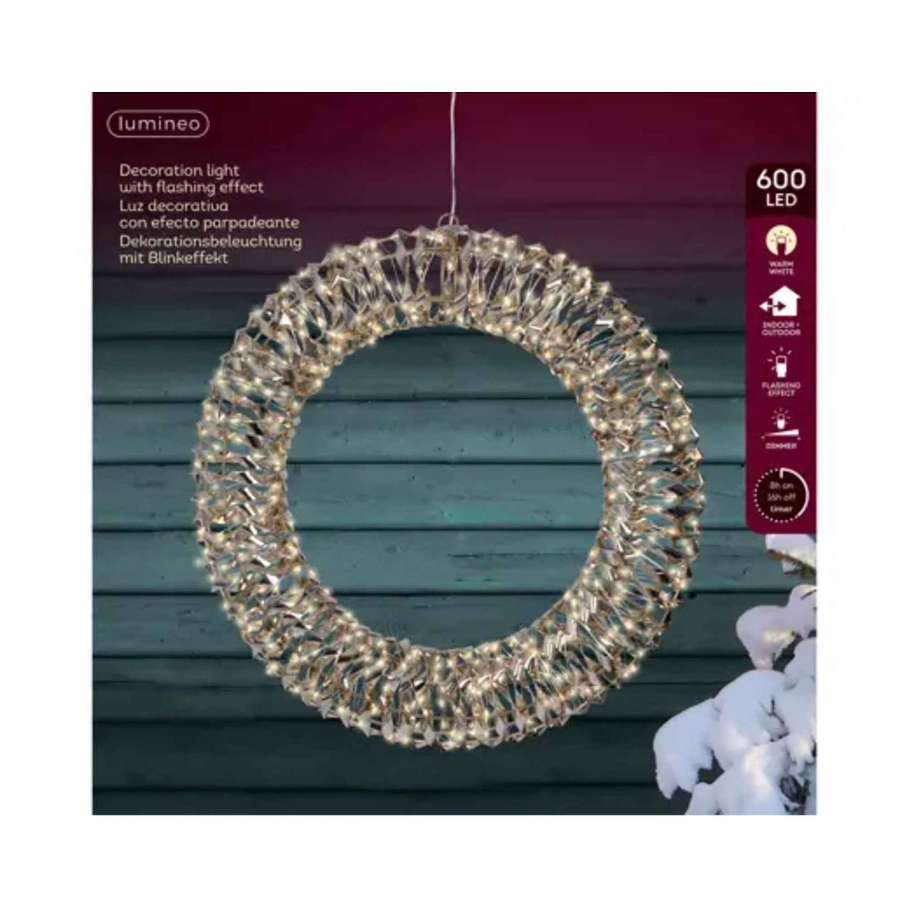 LUMINEO Lichtfigur Kranz 50 x 8 cm (Ø x T)