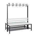 C+P Umkleidebank Solid Kunststoff 1.000 x 1.716 x 770 mm (B x H x T) ohne Schuhrost