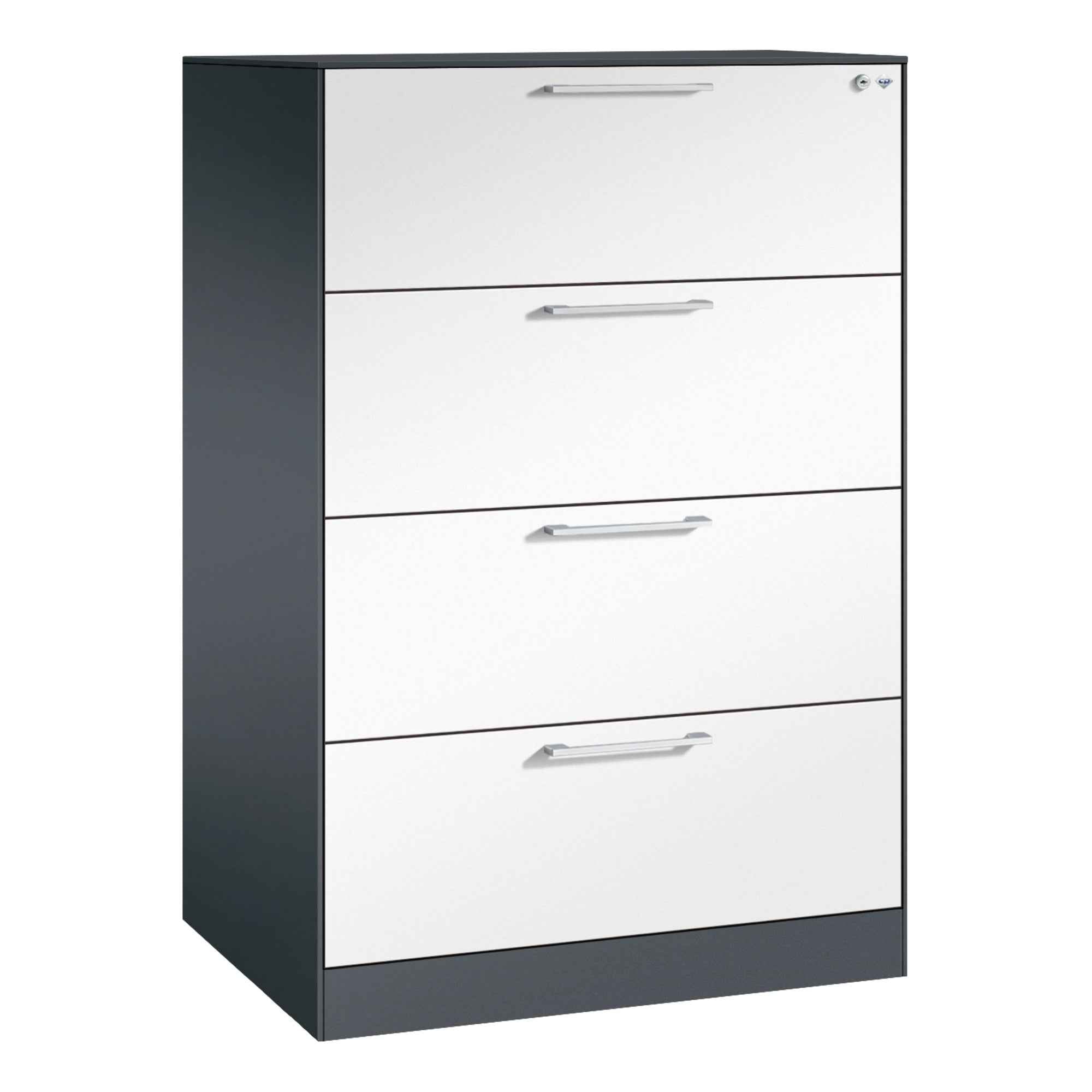 C+P Hängeregistraturschrank Asisto 440 x 1.298 x 600 mm (B x H x T) 1-bahnig schwarzgrau