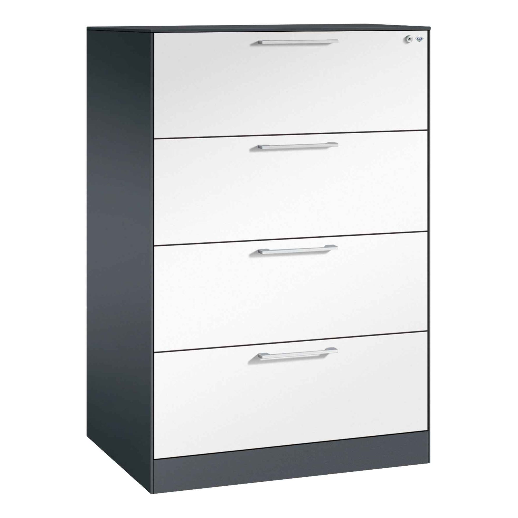 C+P Hängeregistraturschrank Asisto 440 x 1.298 x 600 mm (B x H x T) 1-bahnig schwarzgrau