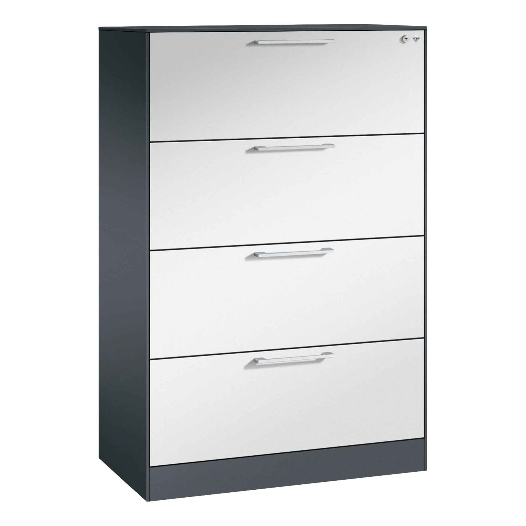 C+P Hängeregistraturschrank Asisto 440 x 1.298 x 600 mm (B x H x T) 1-bahnig schwarzgrau
