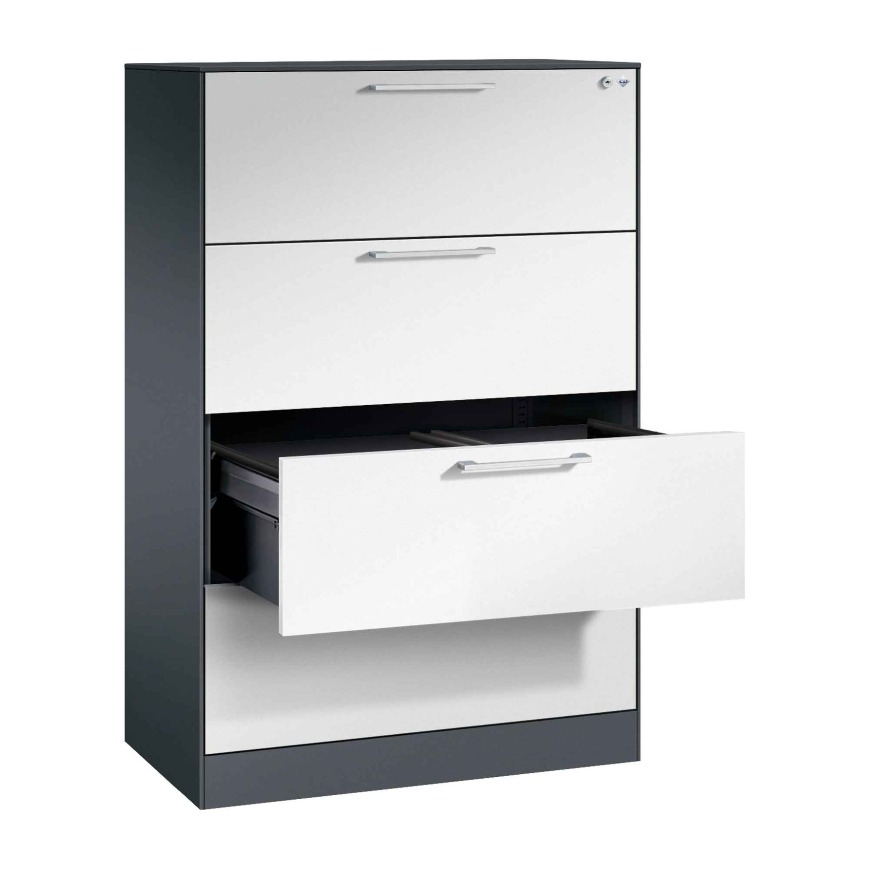 C+P Hängeregistraturschrank Asisto 440 x 1.298 x 600 mm (B x H x T) 1-bahnig schwarzgrau