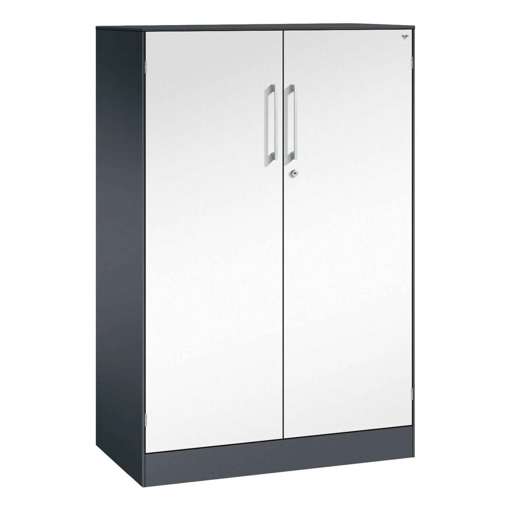 C+P Flügeltürenschrank Asisto 800 x 1.310 x 435 mm (B x H x T) schwarzgrau