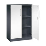 C+P Flügeltürenschrank Asisto 800 x 1.310 x 435 mm (B x H x T) schwarzgrau