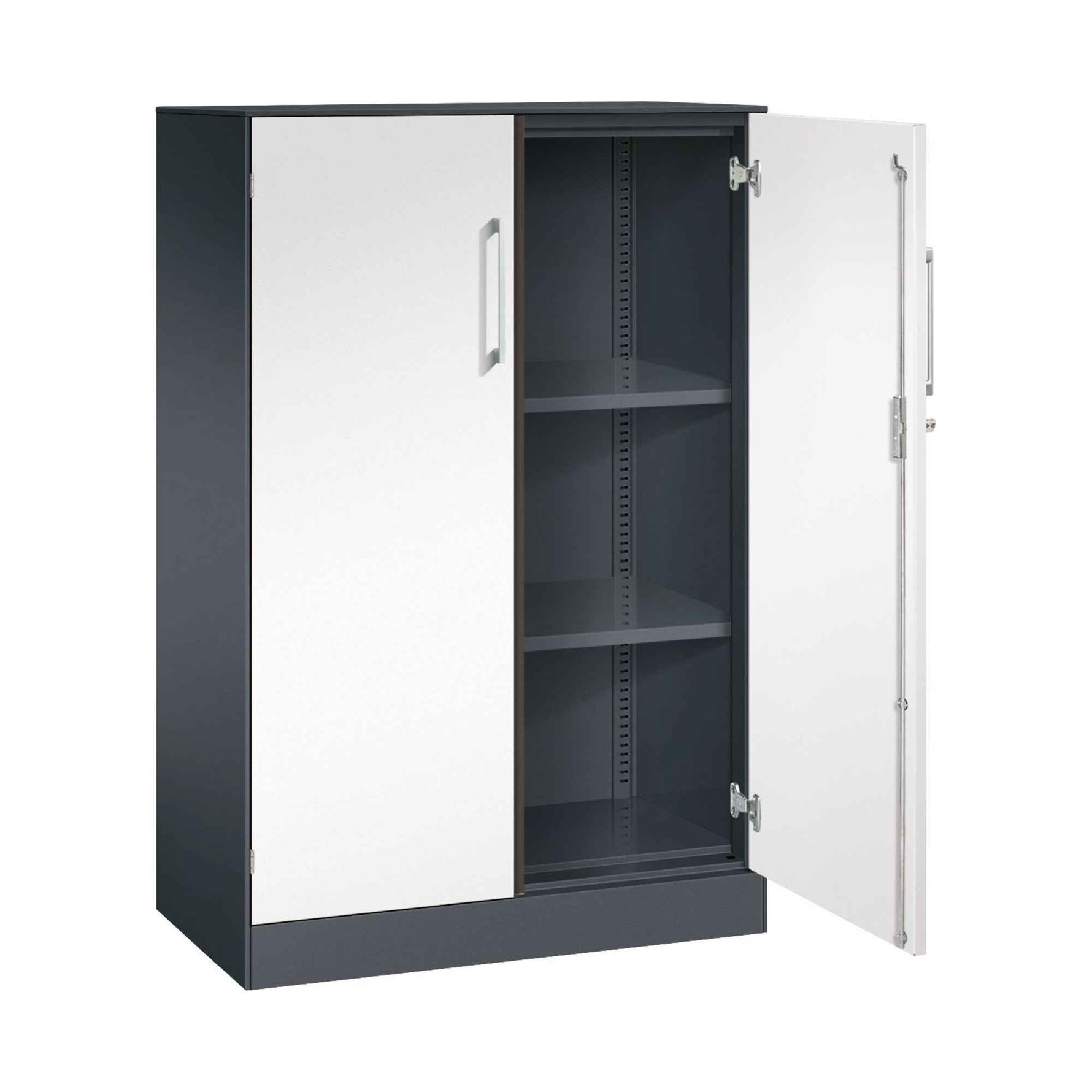C+P Flügeltürenschrank Asisto 800 x 1.310 x 435 mm (B x H x T) schwarzgrau