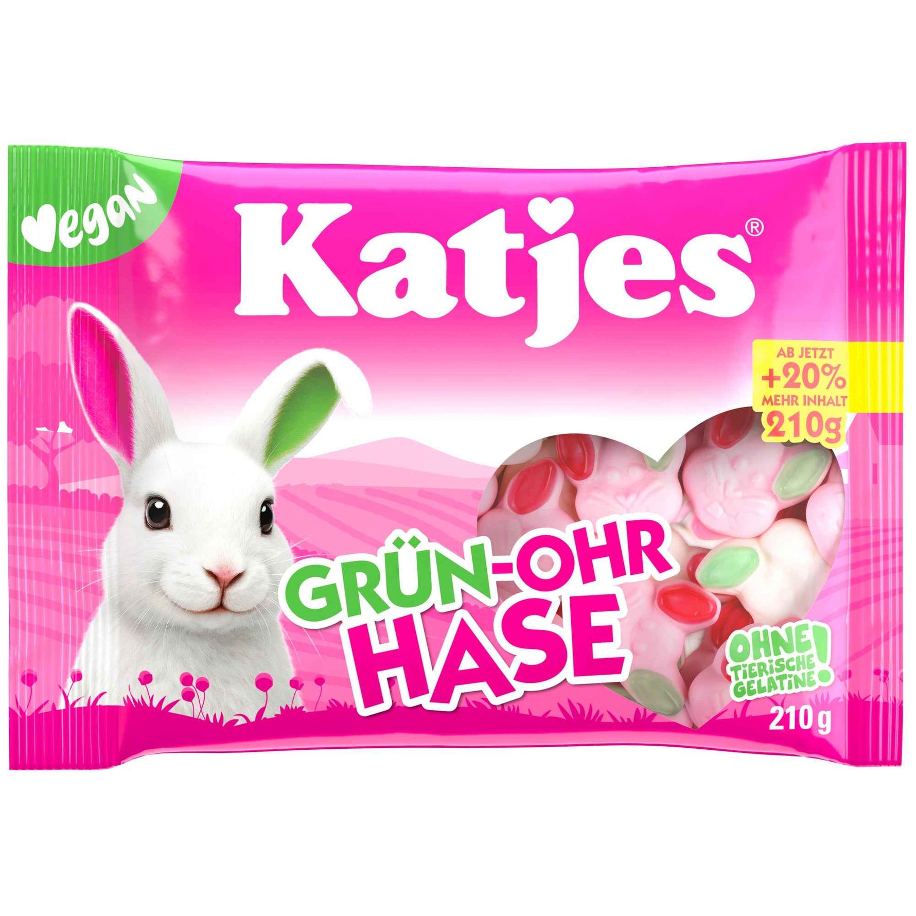Katjes Fruchtgummi Grün-Ohr Hase 210 g/Pack.