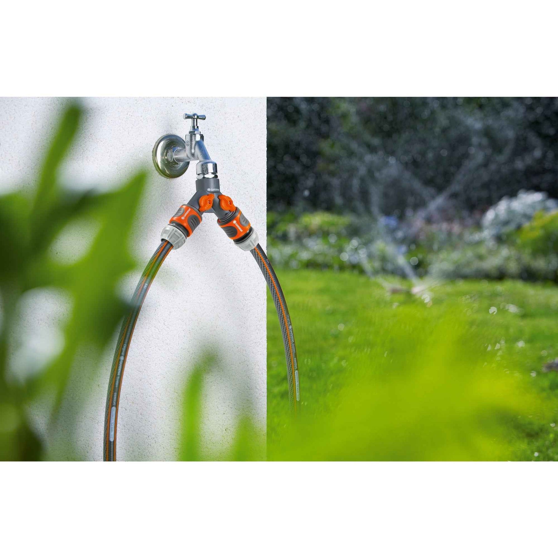 GARDENA Zubehör Wasserschlauch 2-Wege-Verteiler Wasserhahngewinde 33,3 mm (G 1")