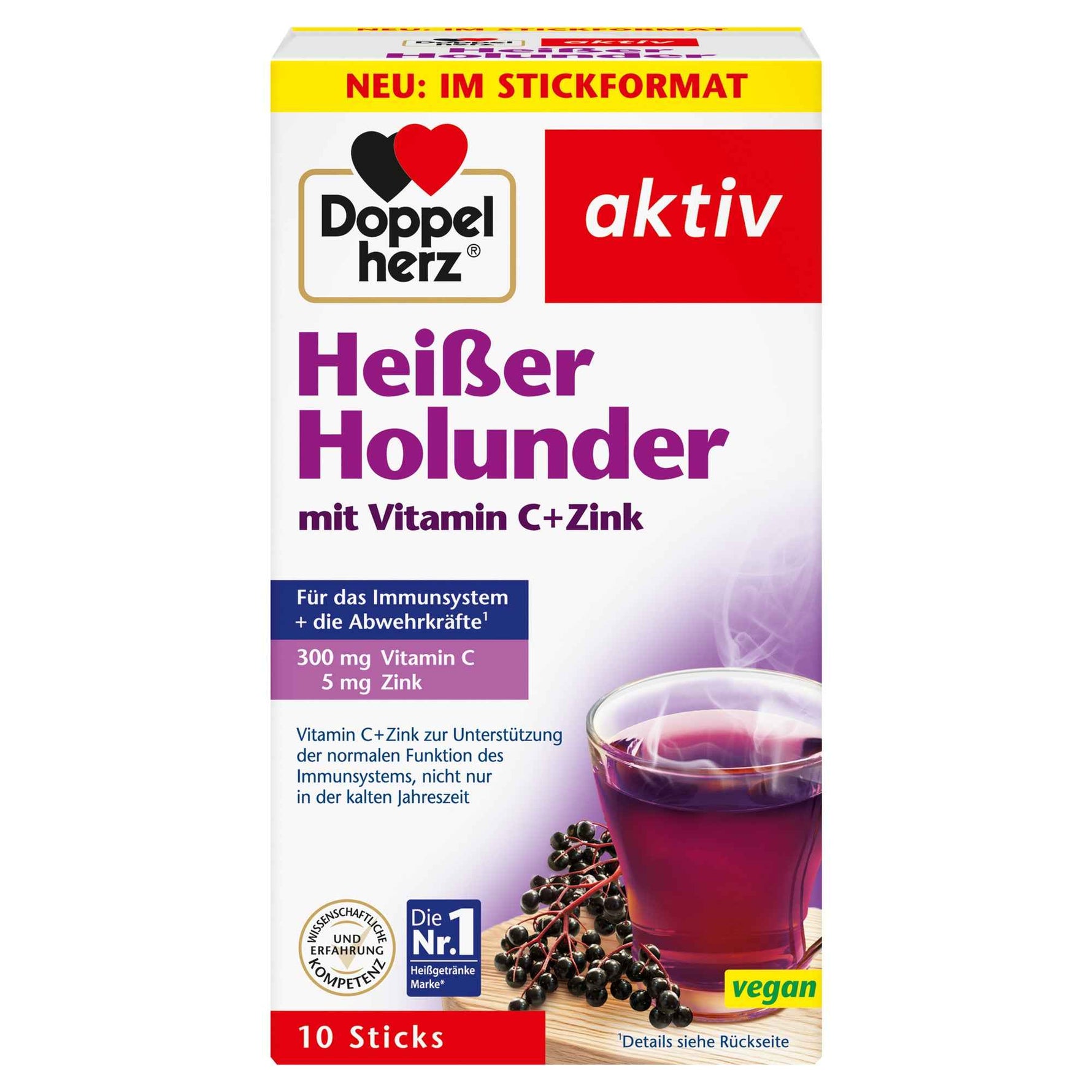 Doppelherz Nahrungsergänzungsmittel Heißgetränk aktiv Holunder Vitamin C + Zink
