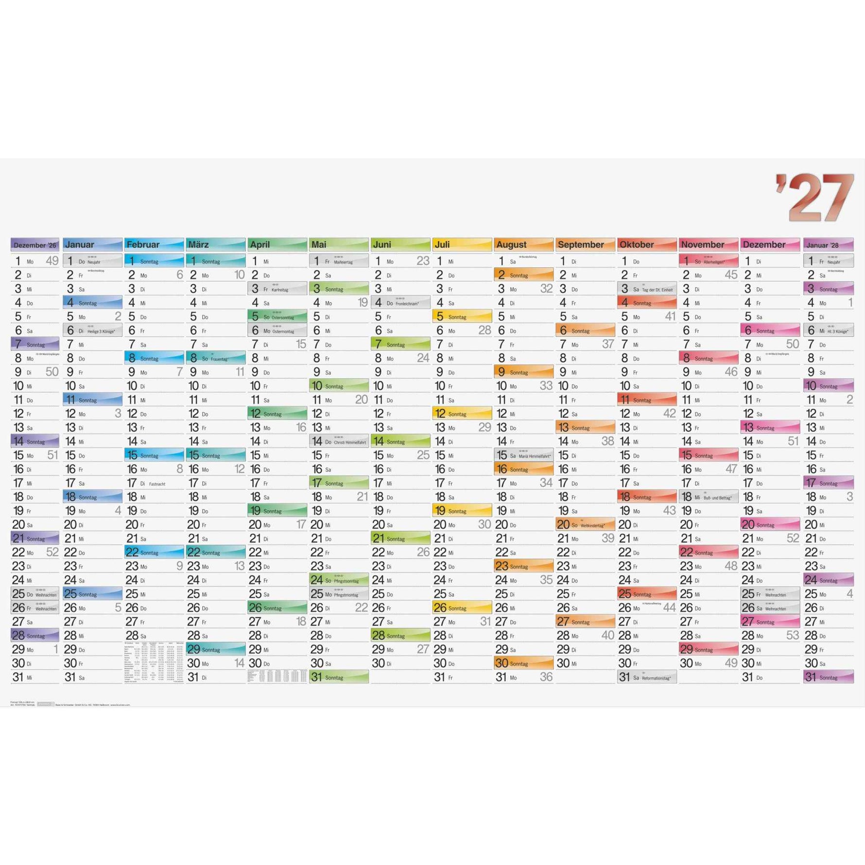BRUNNEN Plakatkalender DATAline