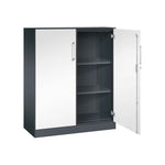 C+P Flügeltürenschrank Asisto 800 x 1.310 x 435 mm (B x H x T) schwarzgrau
