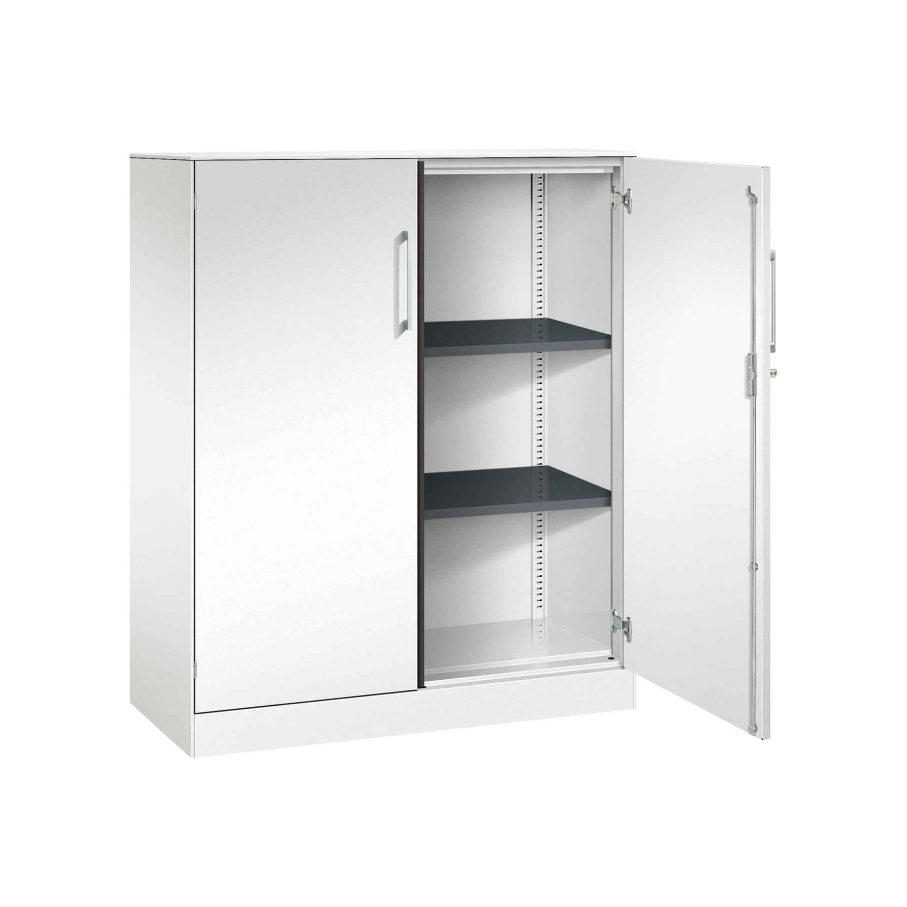 C+P Flügeltürenschrank Asisto 800 x 1.310 x 435 mm (B x H x T) schwarzgrau